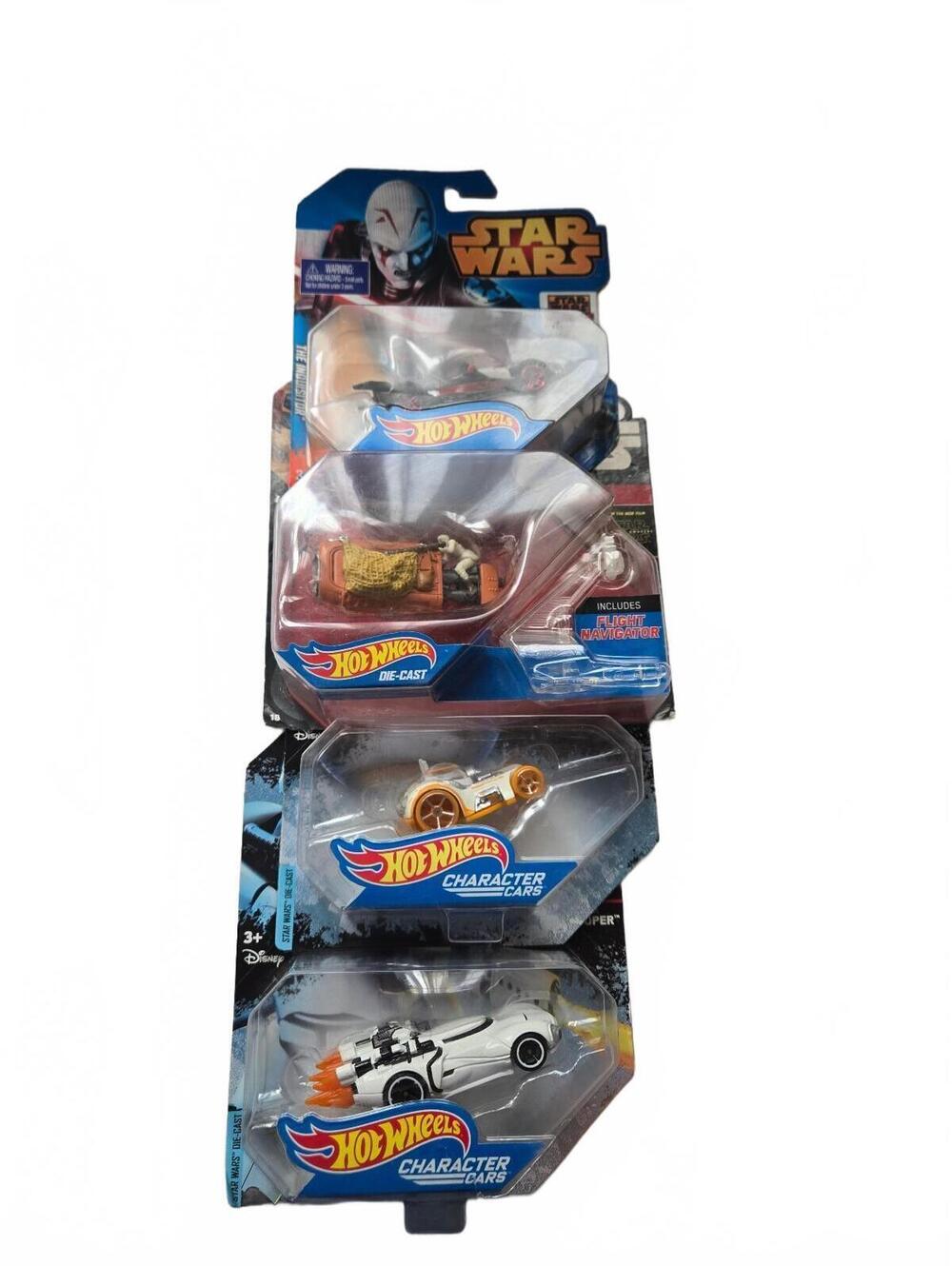 Hot Wheels Star Wars Die-Cast Character Cars / 4-Vehicle Collector Lot / New